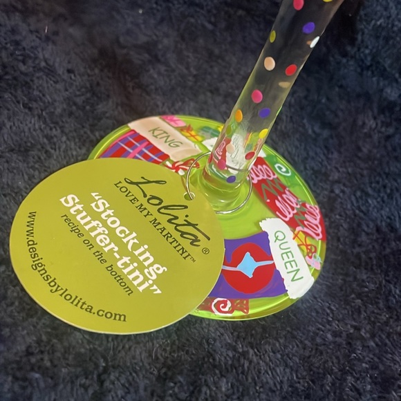 Lolita- Hand Painted Martini glass “Stocking Stuffer-Tini” Retired Holiday Gift - Picture 2 of 15